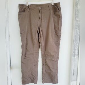 Kuhl Pants Womens 22 Wide Brown Legendary Straight Nylon Stretch Outdoor Hiking